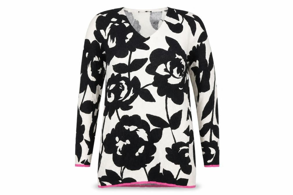 Marks and Spencer  Womens Beige Floral  Pullover Jumper Size 12