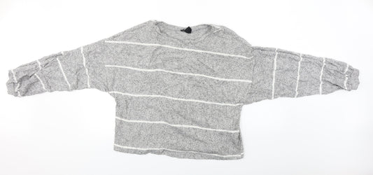 New Look  Womens Grey Striped  Pullover Jumper Size L