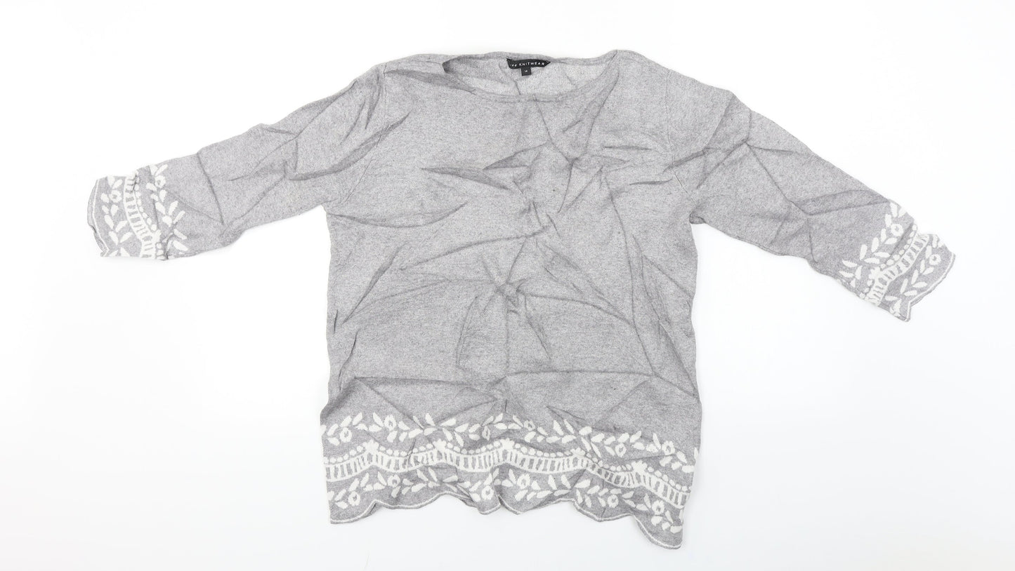 love knitwear   Womens Grey   Pullover Jumper Size 14