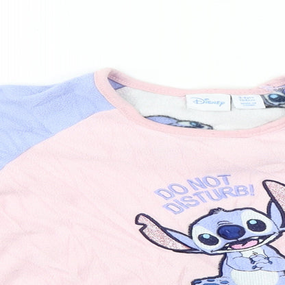 Close-up detail of Primark girls’ blue basic t-shirt, size 3-4, years - disney