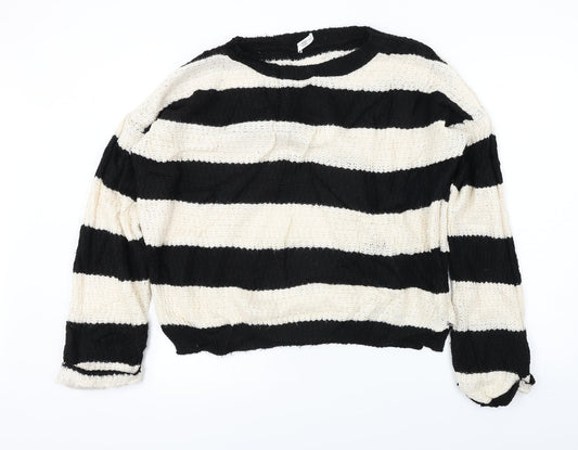 New Look  Womens Beige Striped  Pullover Jumper Size 12
