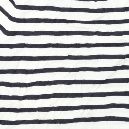 Marks & Spencer  Womens White Striped  Basic T-Shirt Size 12