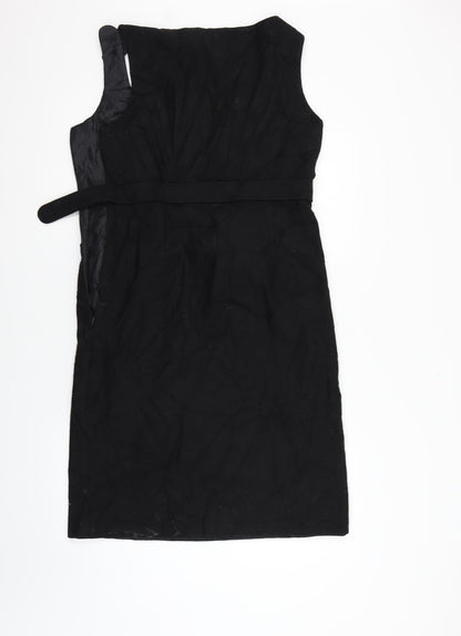 Back view of Papaya women’s black a-line, size UK 12