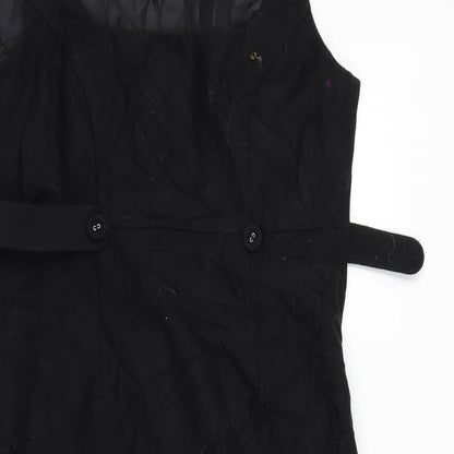 Close-up detail of Papaya women’s black a-line, size UK 12