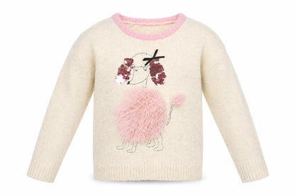 Marks & Spencer Girls Beige   Pullover Jumper Size 10-11 Years  - sequin