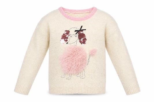Marks & Spencer Girls Beige   Pullover Jumper Size 10-11 Years  - sequin