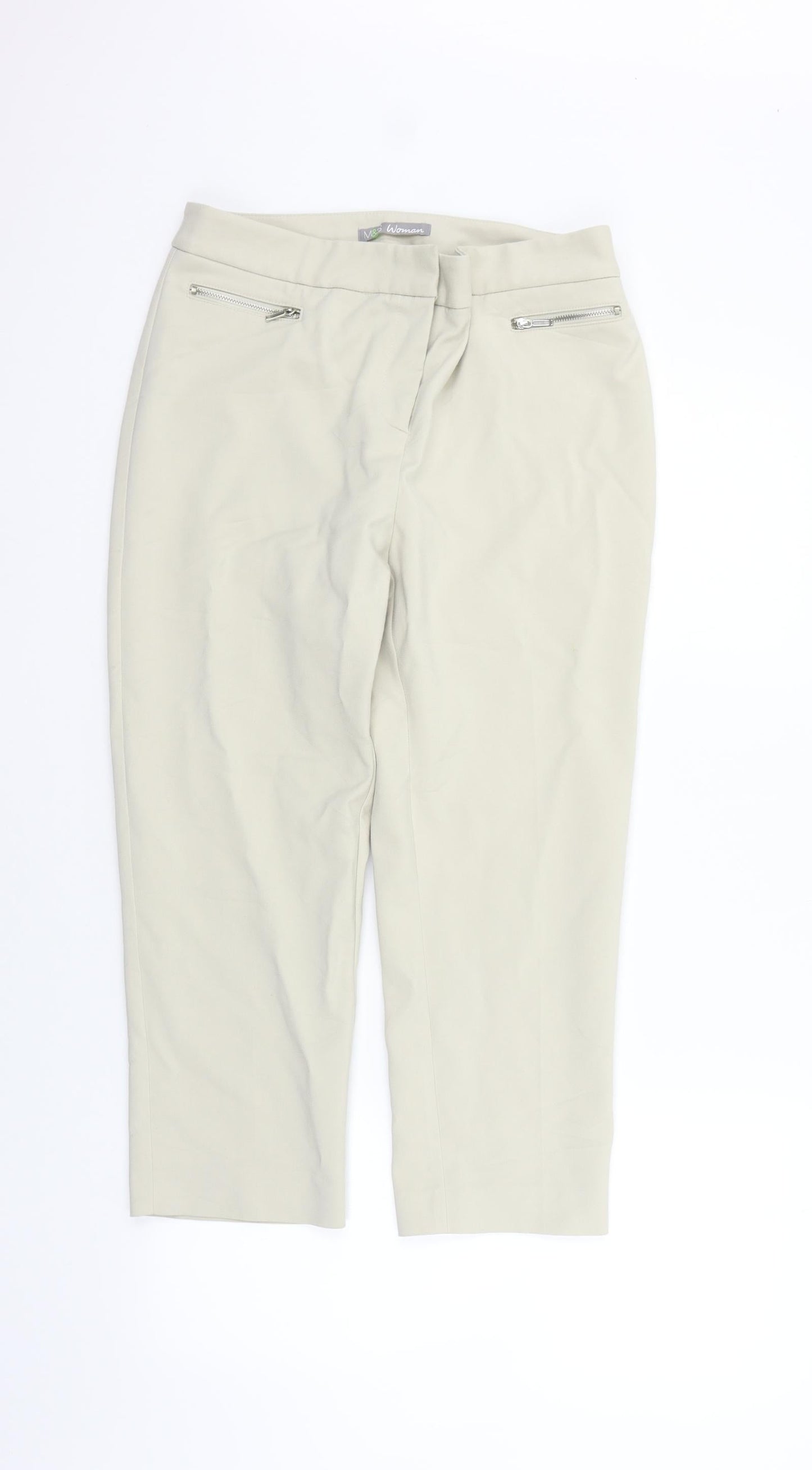 Marks and Spencer Womens Beige   Trousers  Size 12 L24 in