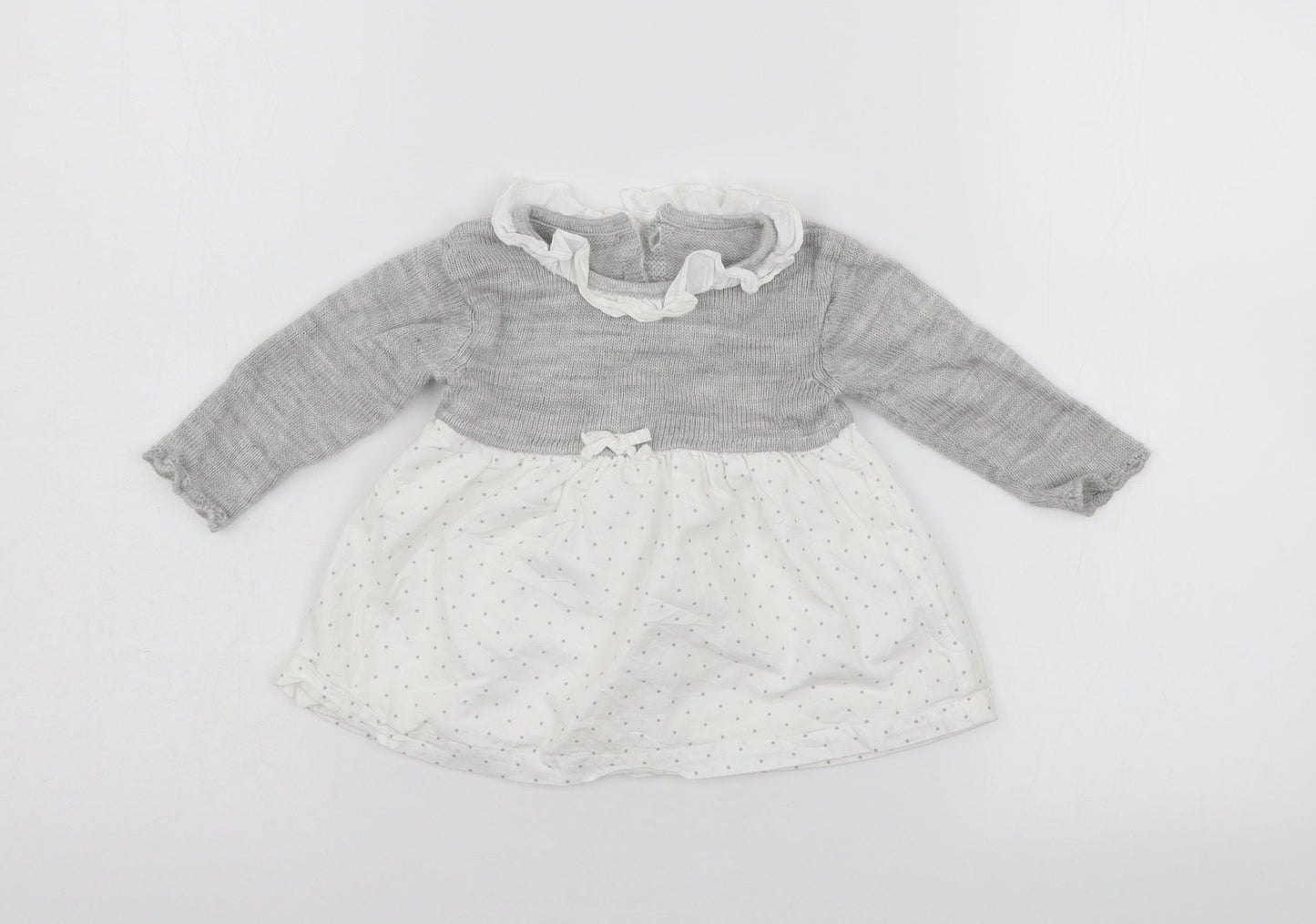 Matalan Girls Grey   Pullover Jumper Size 3-6 Months