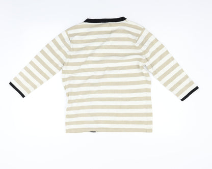 Casamia Womens Beige Striped Pullover Jumper Size M