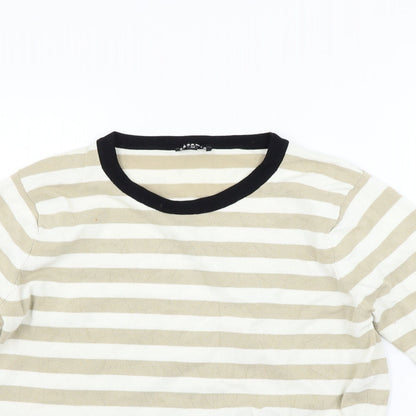 Casamia Womens Beige Striped Pullover Jumper Size M