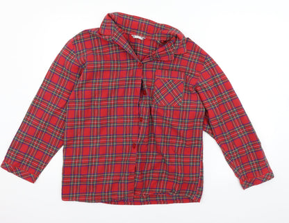 St Michael Mens Red Check Button-Up Size 14