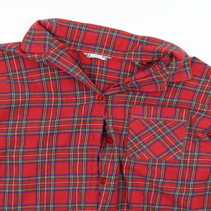 St Michael Mens Red Check Button-Up Size 14