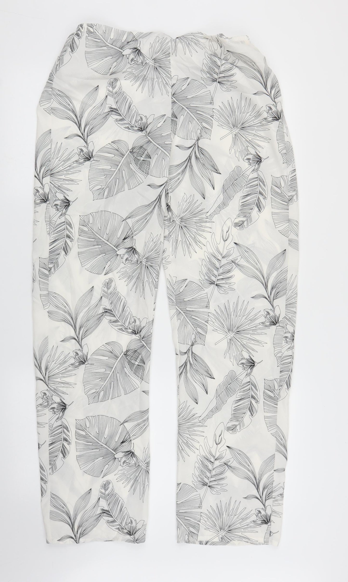 Preworn Womens White Floral  Bloomer Trousers Size 10 L29 in
