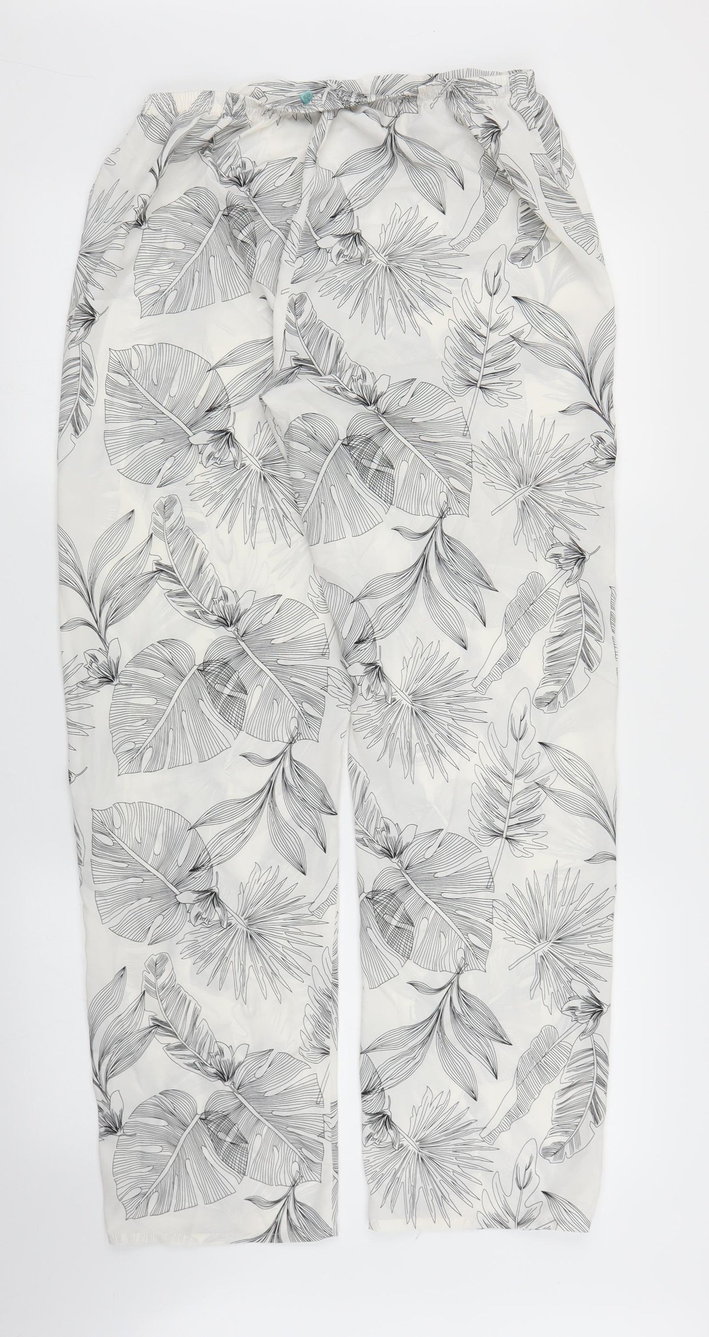 Preworn Womens White Floral  Bloomer Trousers Size 10 L29 in