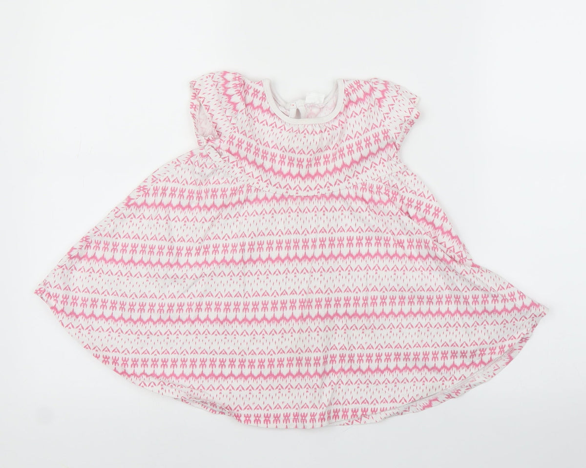 Additional front view of F&F girls’ pink geometric a-line, size 18-24, months