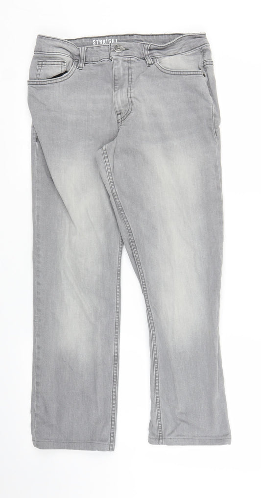 Preworn Mens Grey  Denim Straight Jeans Size 26 in L25 in