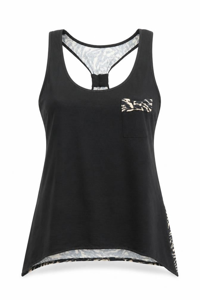 Diamond Womens Black Animal Print  Basic Blouse Size 12  - Leopard print