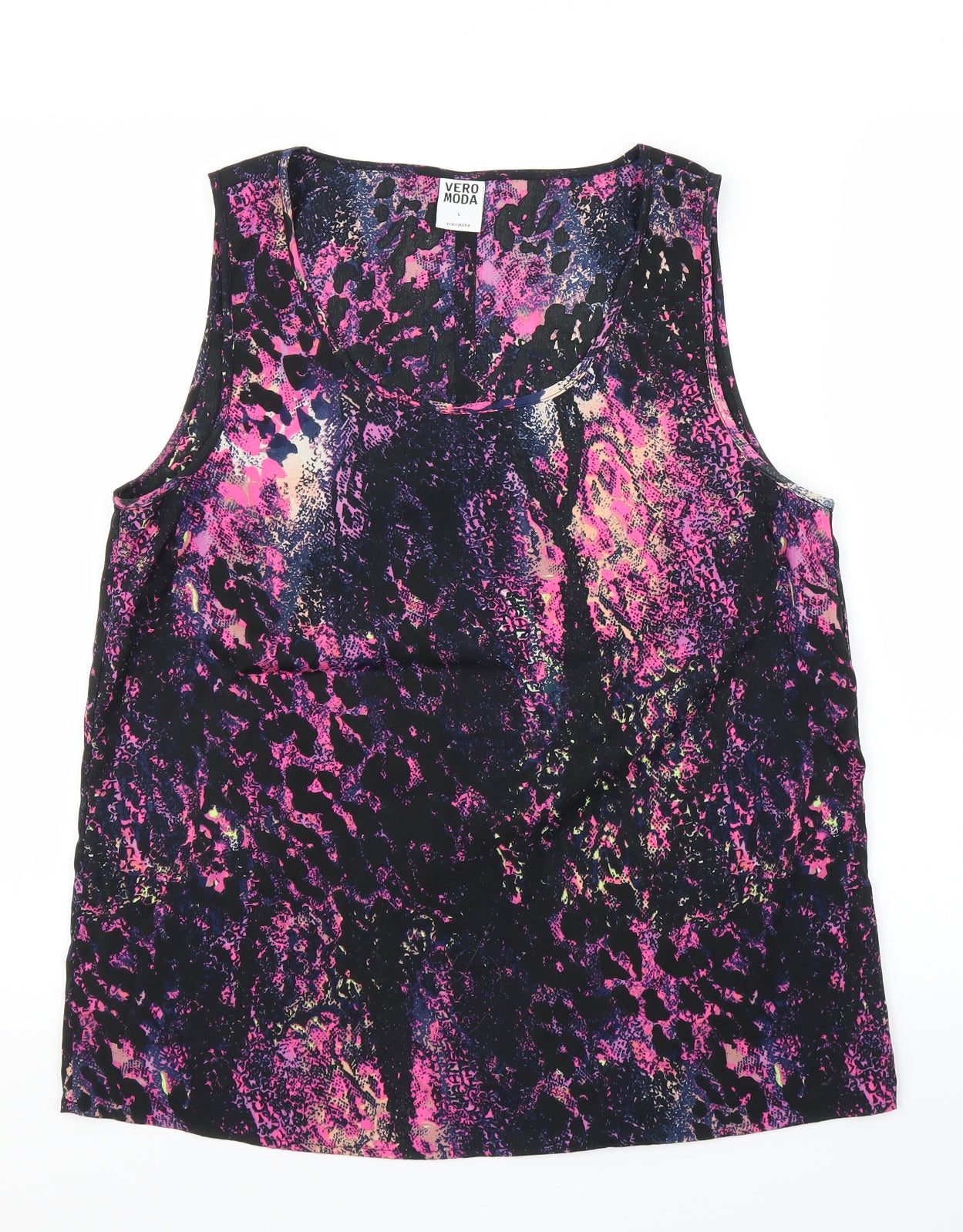 Vera Moda Womens Purple Animal Print  Basic Blouse Size 12  - Snake print