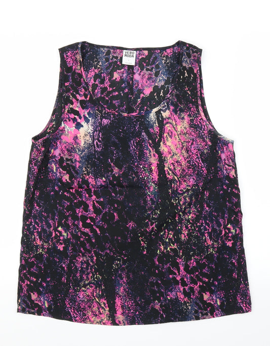 Vera Moda Womens Purple Animal Print  Basic Blouse Size 12  - Snake print
