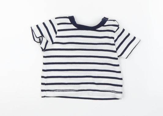 Primark Baby Blue Striped  Basic T-Shirt Size 3-6 Months