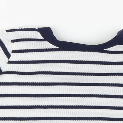 Close-up detail of Primark Baby Blue Striped Basic T-Shirt, size 3-6, Months