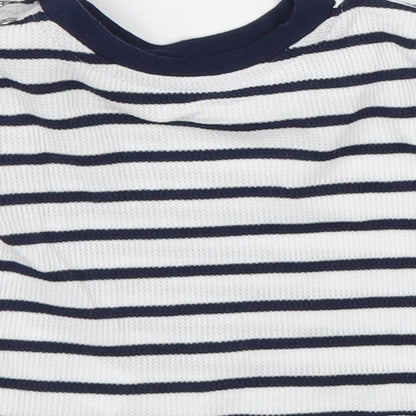 Brand and care label for Primark Baby Blue Striped Basic T-Shirt, size 3-6, Months