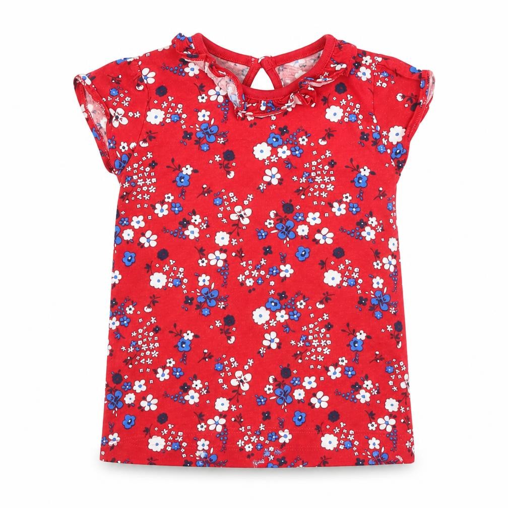 TU Girls Red Floral  Basic Blouse Size 9-12 Months