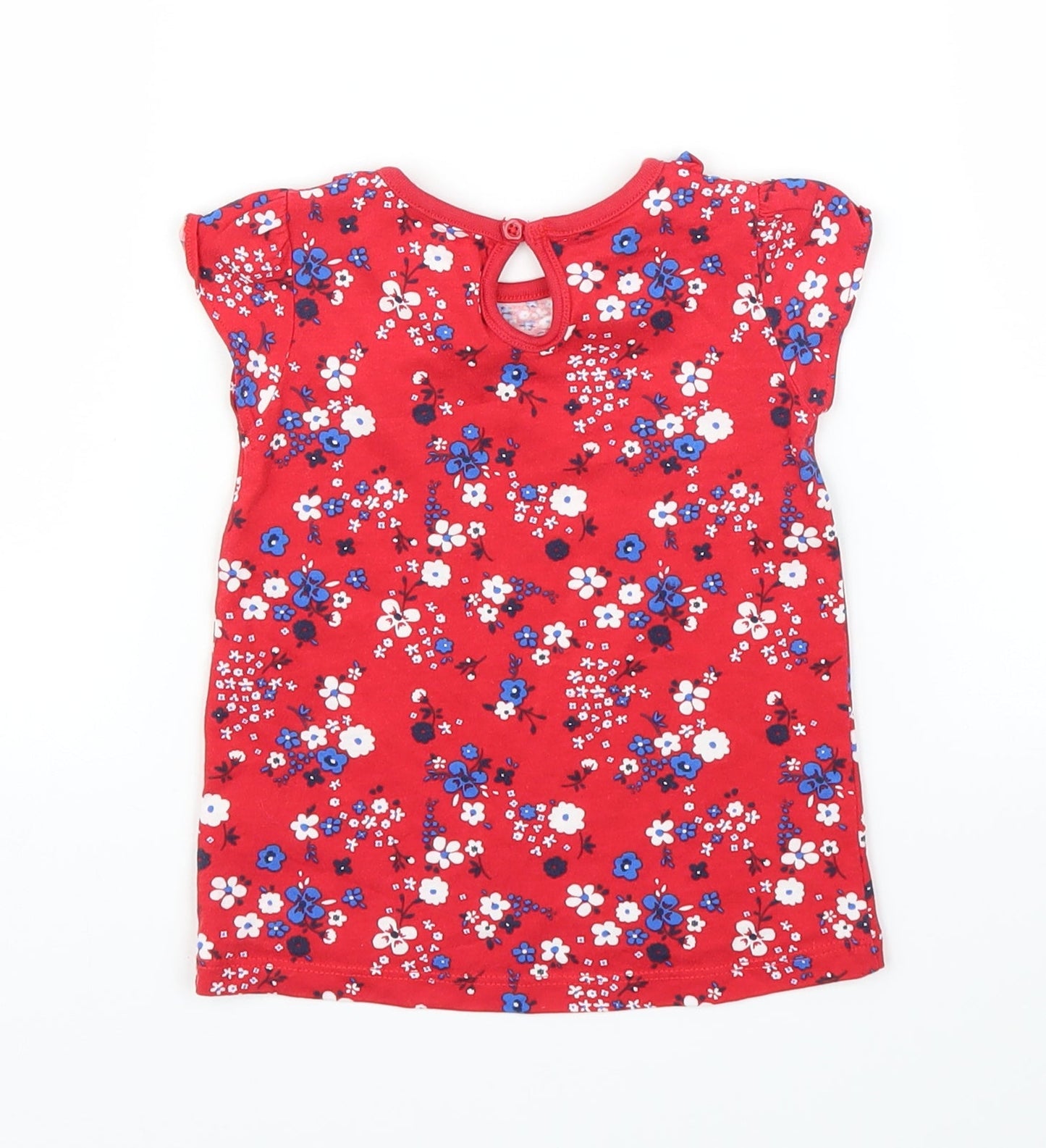 TU Girls Red Floral  Basic Blouse Size 9-12 Months