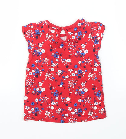 Back view of Tu girls’ red floral basic blouse, size 9-12, months