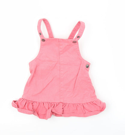 Additional front view of F&F girls’ pink denim a-line, size 9-12, months