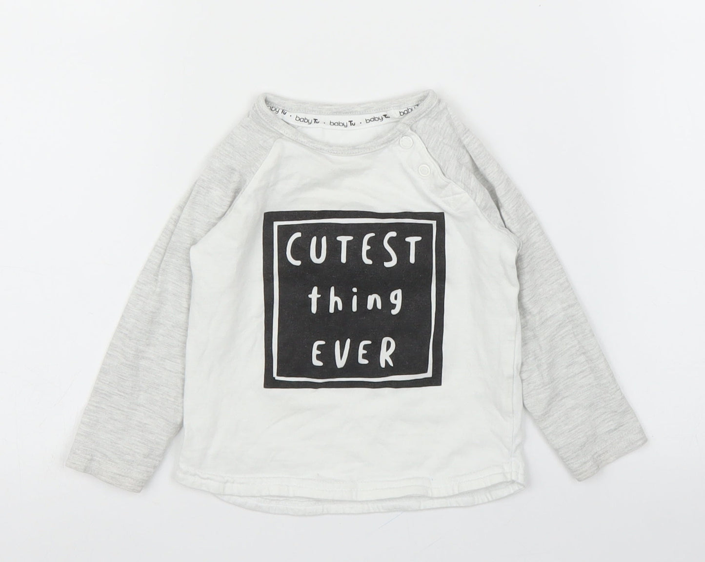 TU Boys White   Basic T-Shirt Size 9-12 Months