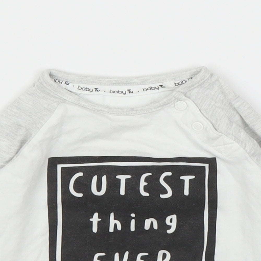 TU Boys White   Basic T-Shirt Size 9-12 Months