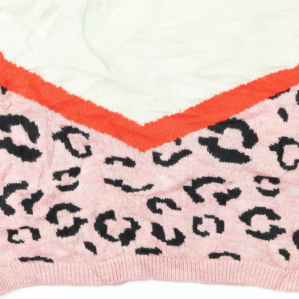 Primark Womens Pink Animal Print  Pullover Jumper Size M