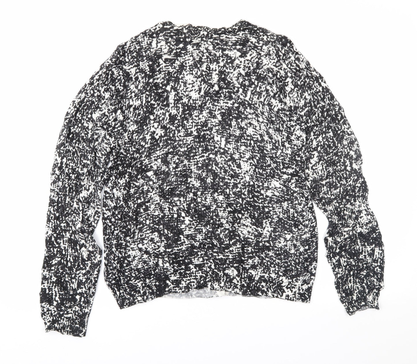 Marks and Spencer Womens Black Animal Print  Cardigan Jumper Size 14