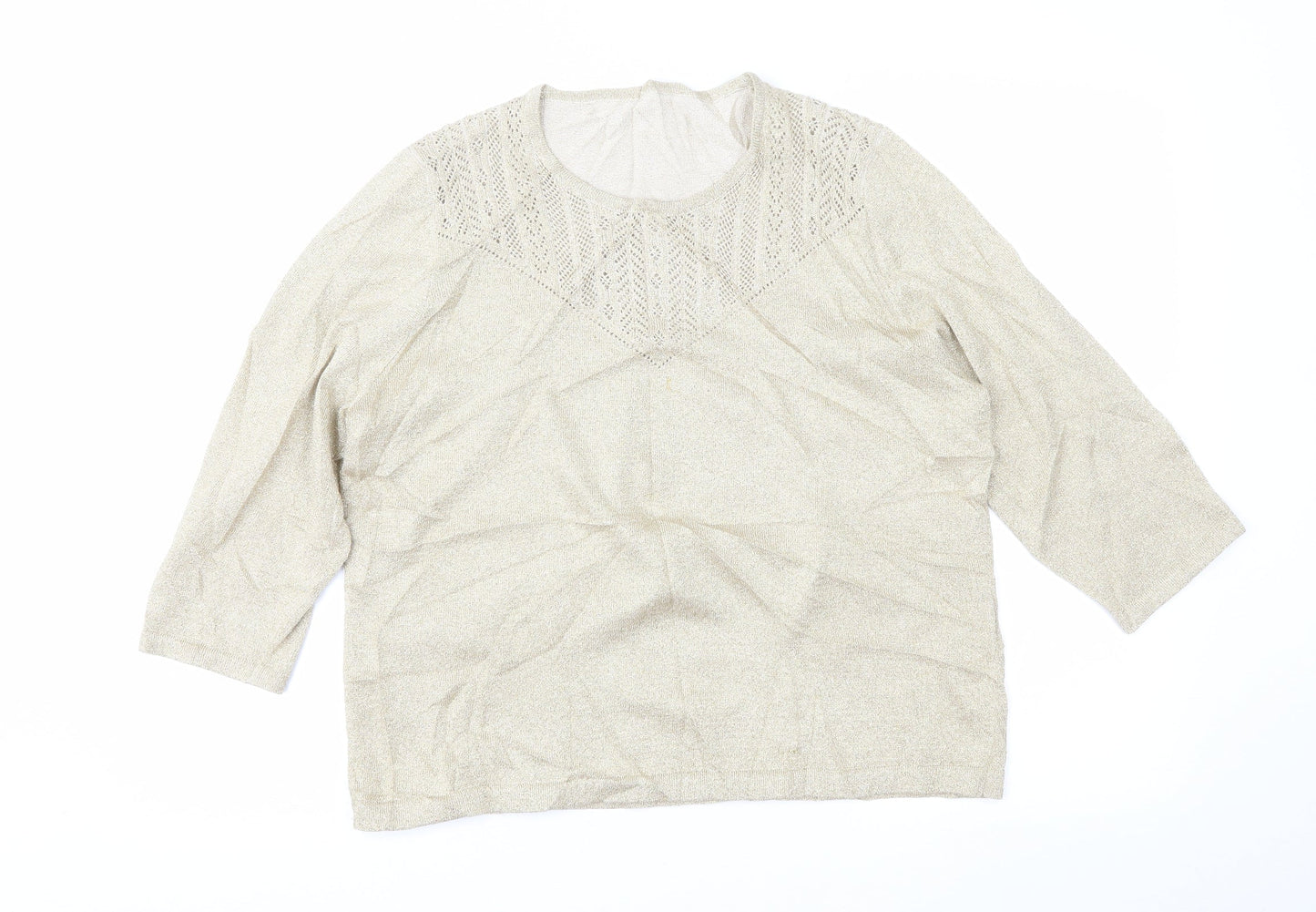Preworn Womens Gold   Pullover Jumper Size 16