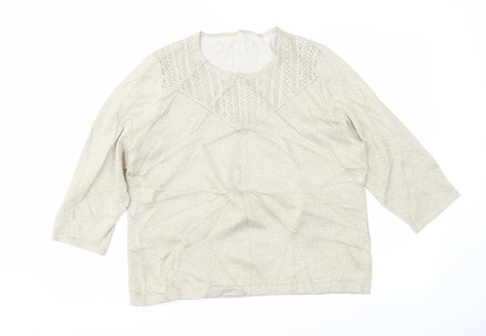 Preworn Womens Gold   Pullover Jumper Size 16