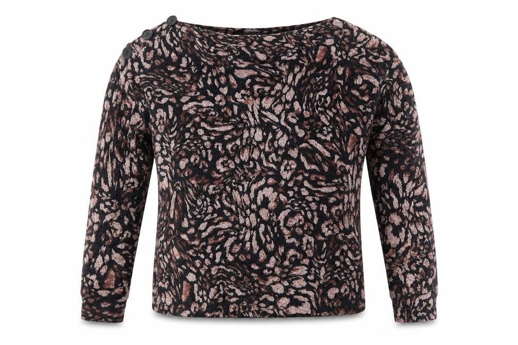 Dorothy Perkins Womens Brown Animal Print  Pullover Jumper Size 8