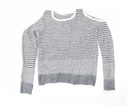 Tu Womens Blue Striped  Pullover Jumper Size 12