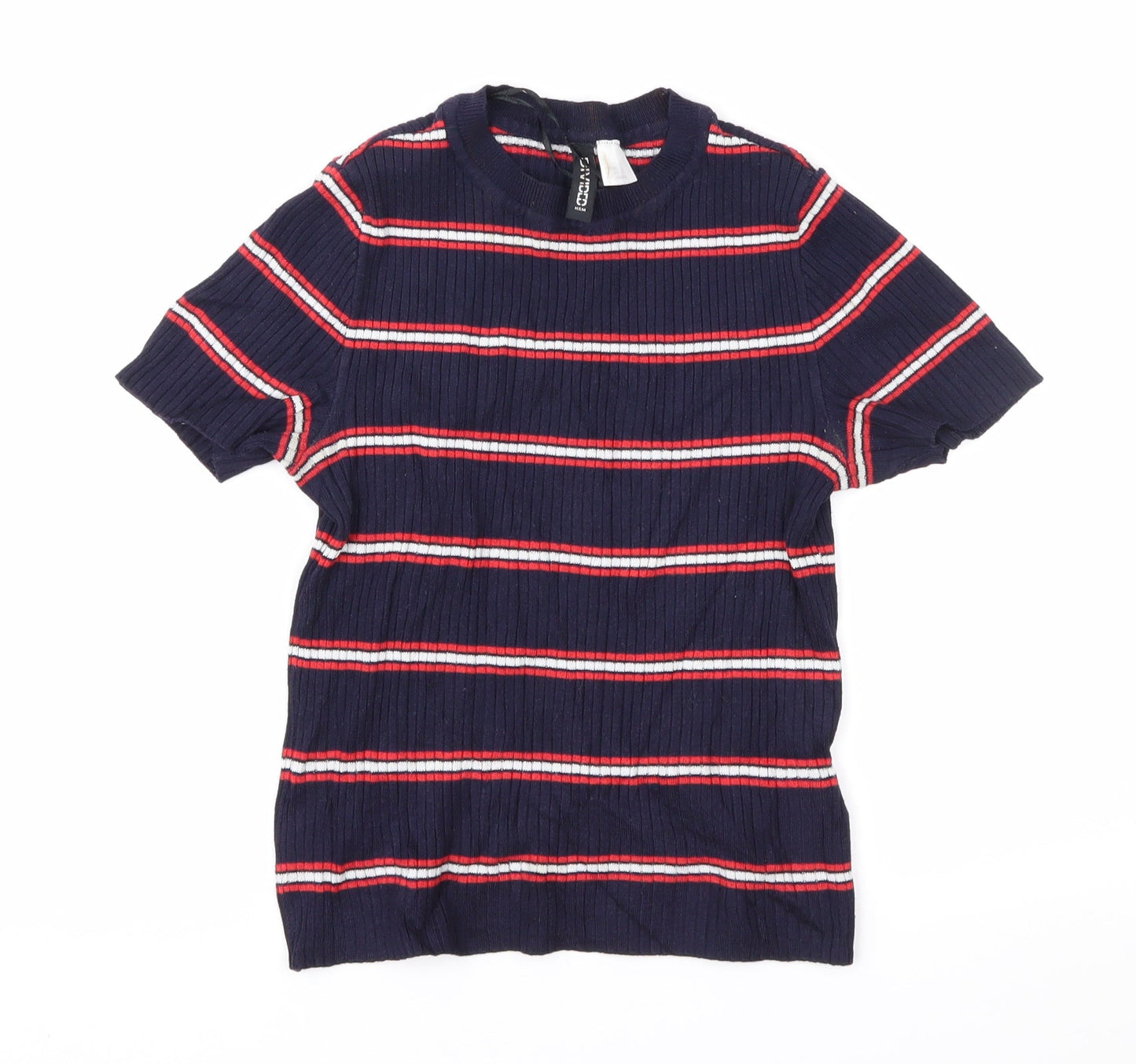 Divided Womens Blue Striped  Pullover Jumper Size XS