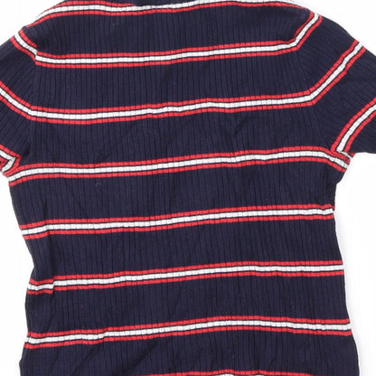 Divided Womens Blue Striped  Pullover Jumper Size XS