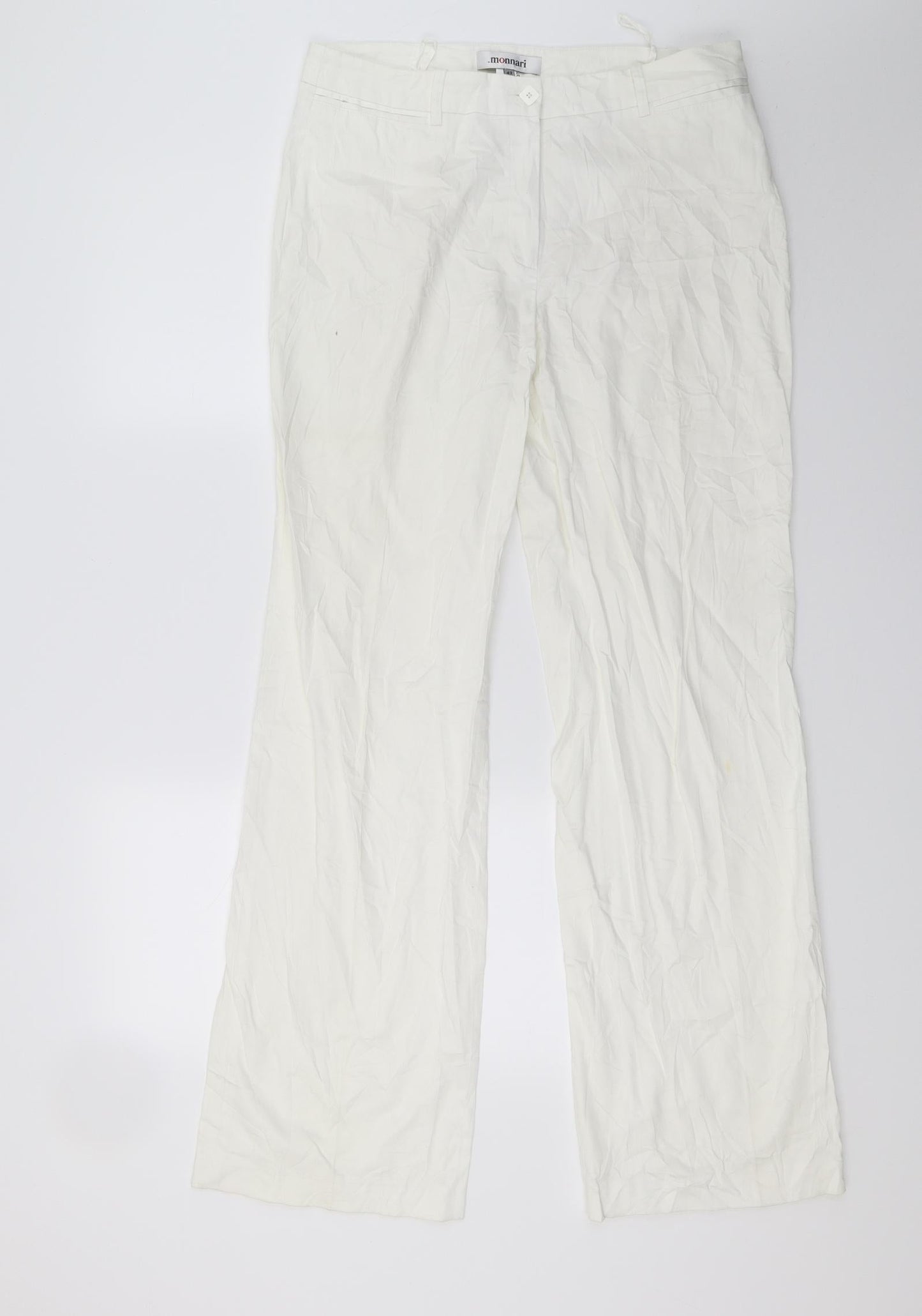 Monnari Womens White   Trousers  Size 14 L28 in