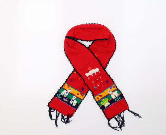 Preworn Womens Red  Knit  Scarf