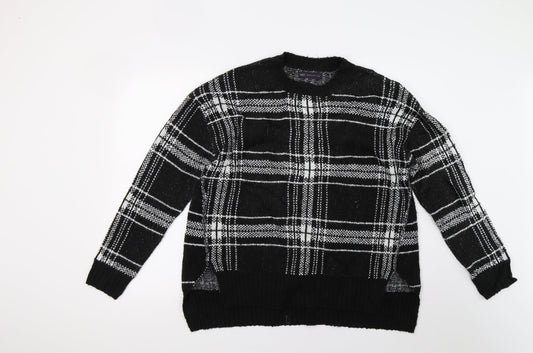 Marks and Spencer Womens Black Check  Pullover Jumper Size M
