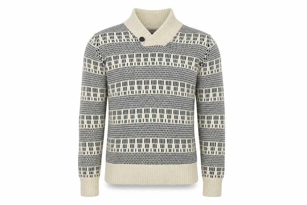 H&M Mens White   Henley Jumper Size M
