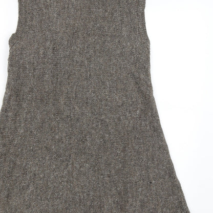 Brand and care label for Atmosphere women’s brown wrap jumper, size L