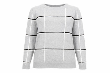 Next Womens Grey Check  Pullover Jumper Size 10