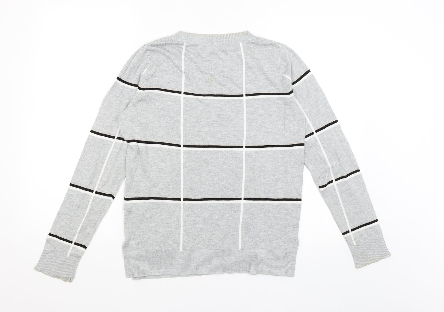 NEXT Womens Grey Check  Pullover Jumper Size 10