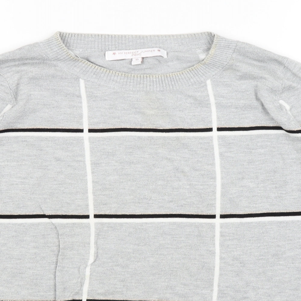 NEXT Womens Grey Check  Pullover Jumper Size 10