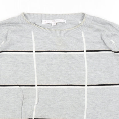 Next Womens Grey Check  Pullover Jumper Size 10
