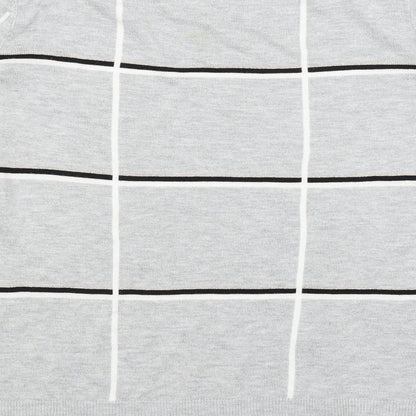 Next Womens Grey Check  Pullover Jumper Size 10